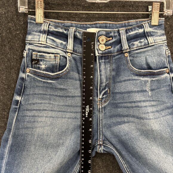 KanCan Jeans Women's 1/24 Blue High Rise Skinny Distressed Stretch Denim KC9253D - Picture 8 of 12